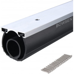 BOWSEN Heavy-Duty U+O Ring Universal Garage Door Bottom Seal Rubber with Aluminum Track Retainer Kit