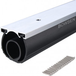 BOWSEN Heavy-Duty U+O Ring Universal Garage Door Bottom Seal Rubber with Aluminum Track Retainer Kit