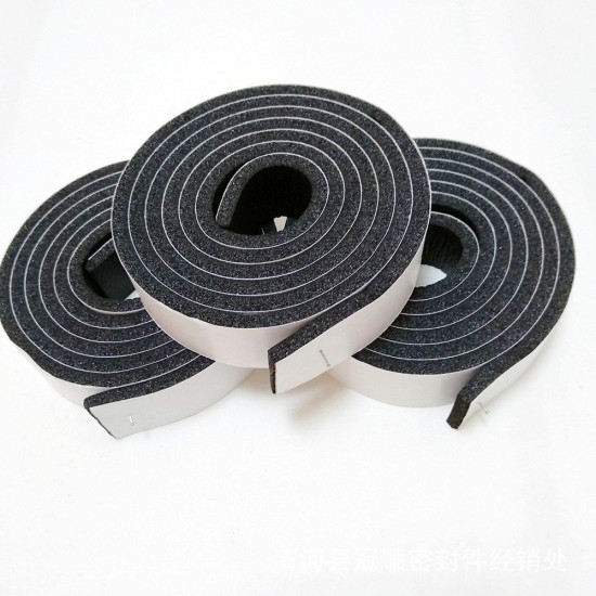 BOWSEN Weather Stripping for Doors Black Foam Seal Tape for Sliding Door Jamb, Front Door Frame and Windows Insulation, Length 6Meters / 20FT