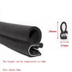 BOWSEN EPDM Water-proof and Anti-aging Car Door Rubber Seals Strip 6Meters / 20FT