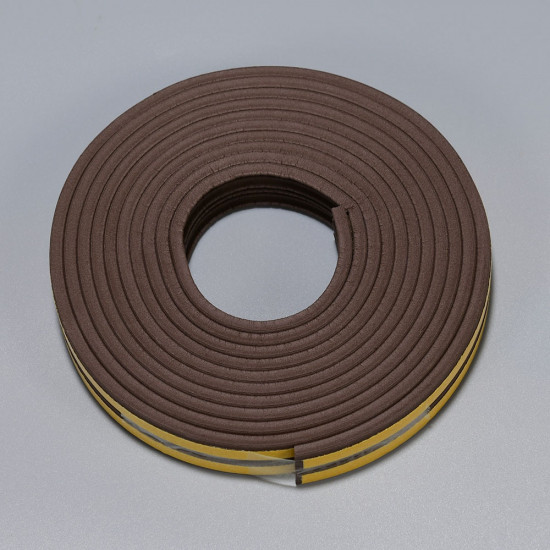 DSGL E-SHAPE self-adhesive gasket EPDM seal strip foam rubber FOR WINDOW/ DOOR/ CAR, BROWN (20FT)