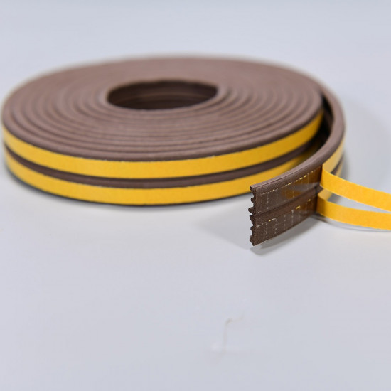 DSGL E-SHAPE self-adhesive gasket EPDM seal strip foam rubber FOR WINDOW/ DOOR/ CAR, BROWN (20FT)