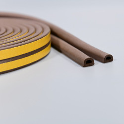 DSGL D-Shape Universal Rubber Seal Trim-PVC Material with Sensitive Adhesive for for Window/ Door/ Car, Brown (20ft)
